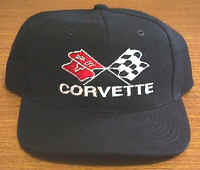 Black Corvette Cross Flag Hat