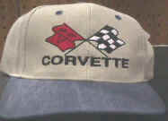 Corvette Cross Flags Khaki Denim Hat